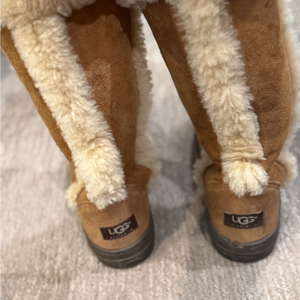 UGG Tan and Cream Shearling Boots